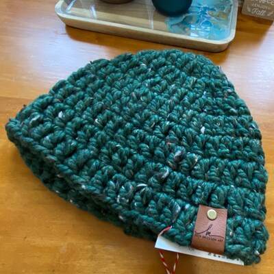 Beanie Handmade Winter hat Crochet 100 Percent Acrylic Yarn Adult Sized - image3